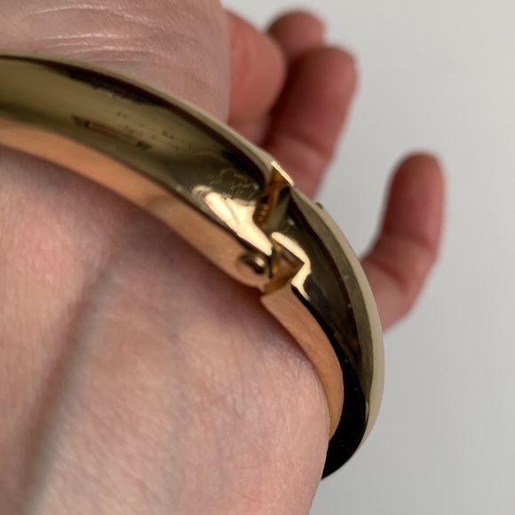 Gold tone and crystal bangle bracelet - Picture 6 of 7